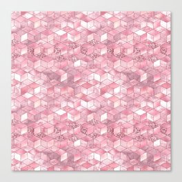 Luxury Pink Geometric Pattern Canvas Print