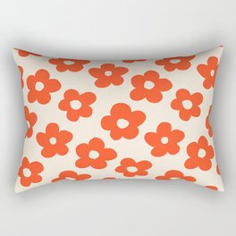 Retro 60s 70s Flower Pattern #pattern #vintage #poppy Rectangular Pillow