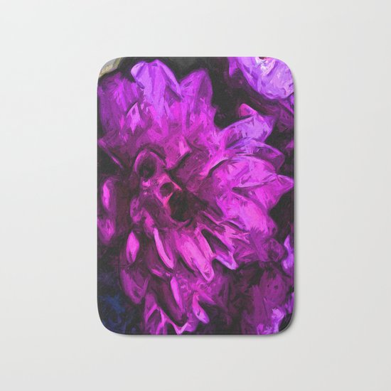 Lavender and Pink Flower Bath Mat