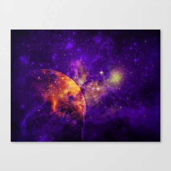 Planet, Nebula and Stars Canvas Print