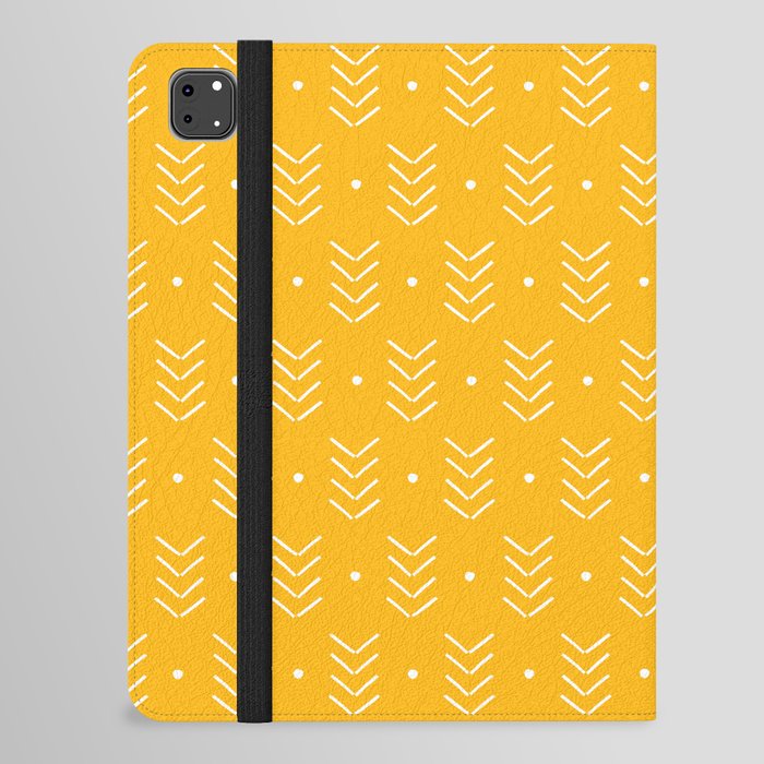 Arrow Lines Geometric Pattern 14 in botanical yellow iPad Folio Case