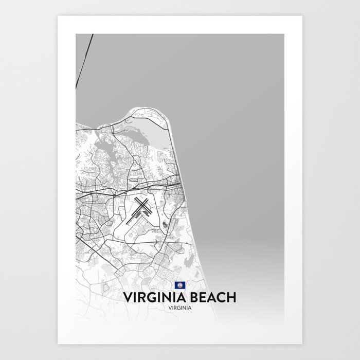 Virginia Beach, Virginia, United States - Light City Map Art Print
