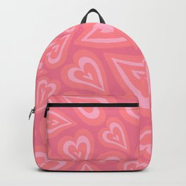 Retro Swirl Love - bright Peach Backpack