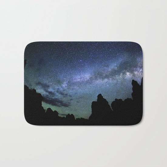 Milky Way Mountains Silhouette Bath Mat