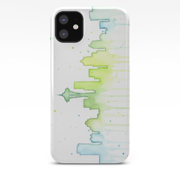 Seattle Skyline Watercolor Space Needle Painting Iphone Case By Olechka Society6