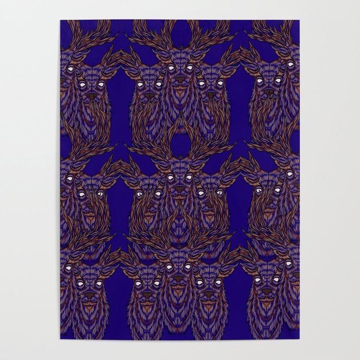 Abstract Stag Poster