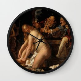 Jacob Jordaens "Susanna and the Elders" Wall Clock | Goldenage, Painting, Susanna, Elders, Jacobjordaens, Jordaens, Dutch 