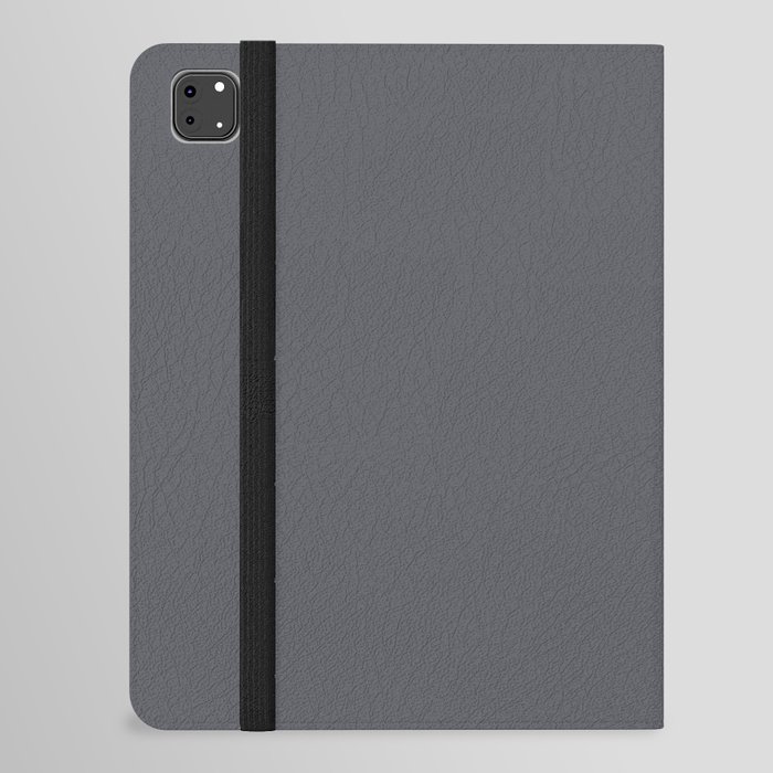 Deep Dark Gray - Grey Solid Color Pairs PPG Gray Flannel PPG1013-6 iPad Folio Case