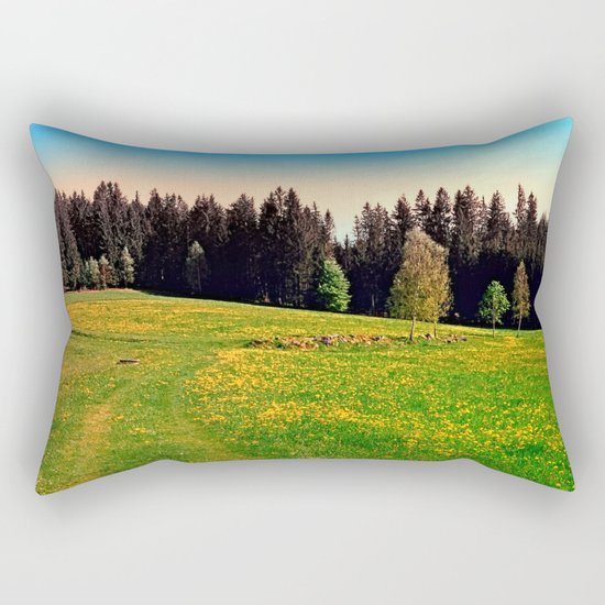 Outdoors in sunny spring Rectangular Pillow