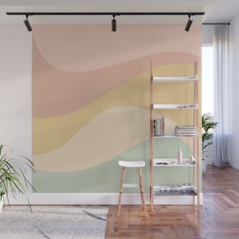 Abstract Color Waves - Neutral Pastel Wall Mural
