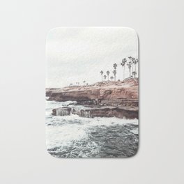 In My Dreams Bath Mat | Sunsetcliffs, California, Dreams, Digital, Sandiego, Shore, Palms, Coastline, Palmtrees, Beach 