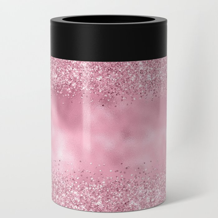 Glam Pink Glitter Pattern Can Cooler