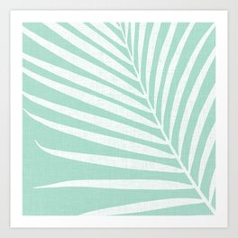 Minimalist Palm Leaf - Mint Green Art Print