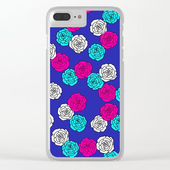 Pop Roses Pattern Clear iPhone Case