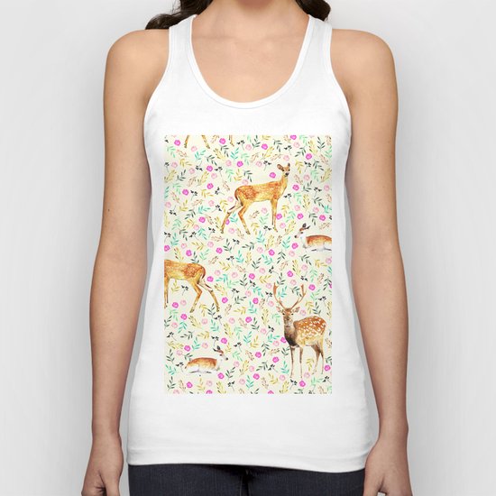 Deers #society6 #illustration #christmas Unisex Tank Top