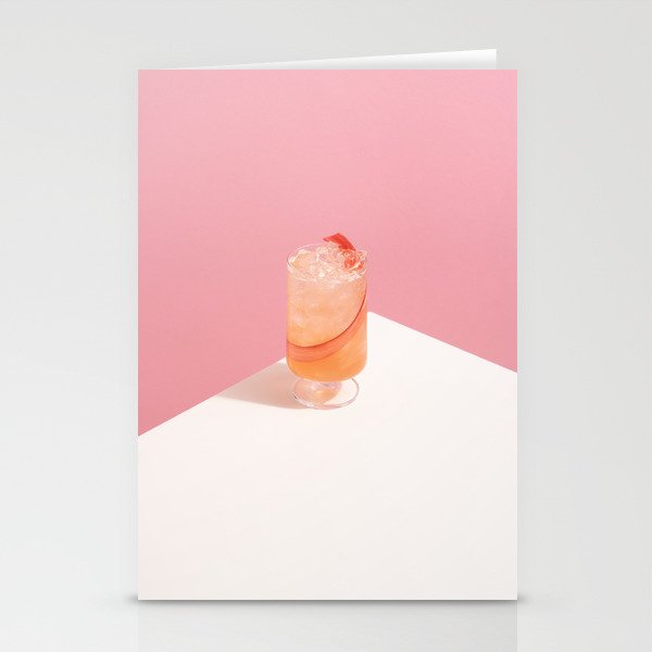Watermelon Pink Summer Cocktail Stationery Cards