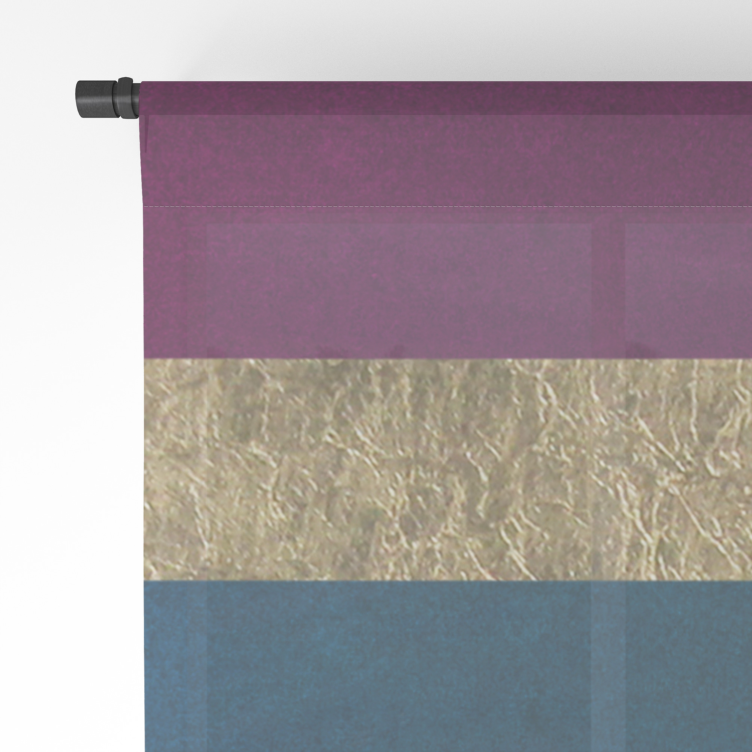 Geometrical Coral Navy Blue Burgundy Gold Watercolor Sheer Curtain