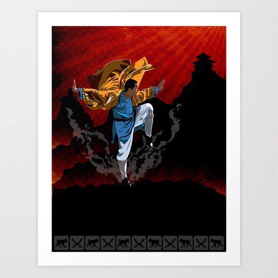Shaolin Kung Fu Art Print