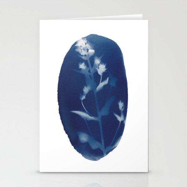 Cyanotype Flower Print by Jackie Partridge Stationery Cards
