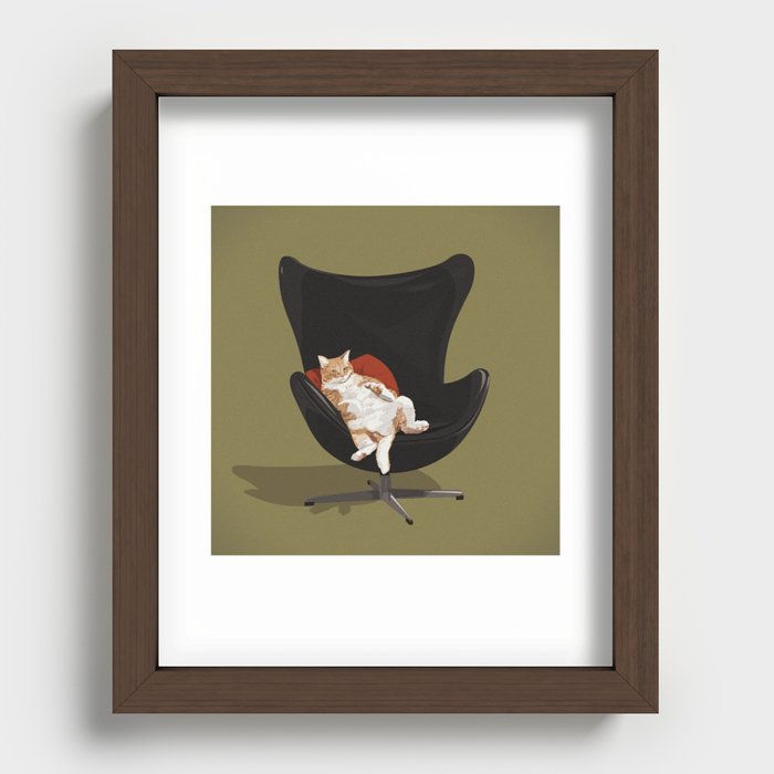 Cats on Chairs collection - ⋕1 Recessed Framed Print