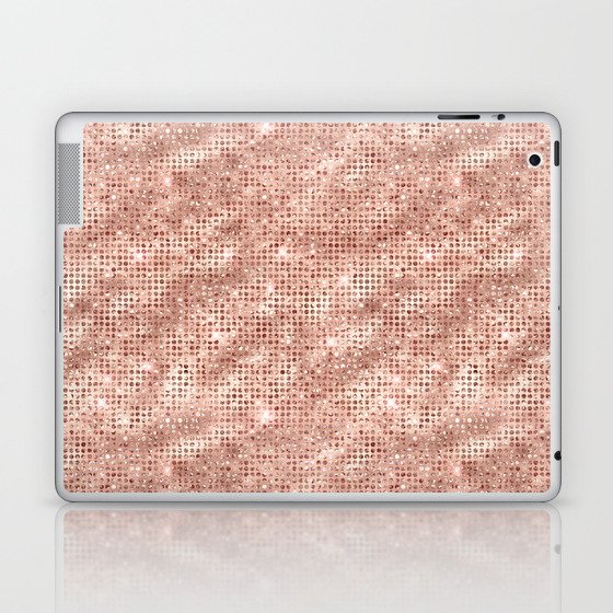 Rose Gold Diamond Studded Glam Pattern Laptop & iPad Skin