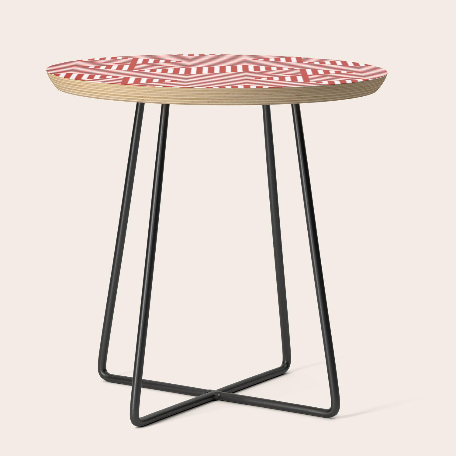 International Orange Golden Gate Bridge Red Minimal Vector Seamless Pattern Side Table By Makeitcolorful Society6