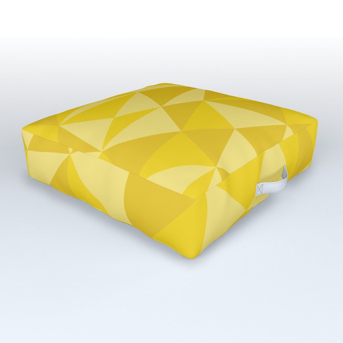 Yellow Triangle Pattern Outdoor Floor Cushion
