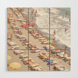Italian Beach Day in Posillipo, Naples | Summer by the Coast Art Print in Pastel Color | Italy Travel Photography Wood Wall Art