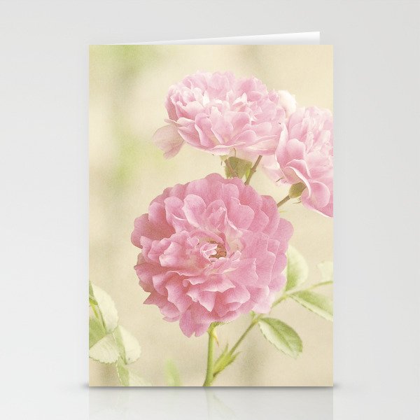 Vintage Pink Ruffled Roses II Stationery Cards