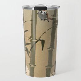 Sparrows And Bamboo Travel Mug