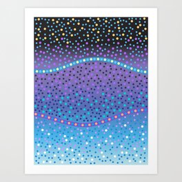 Night Stars: purple and blue Art Print