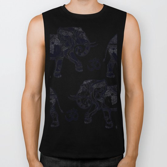 Elephants Pattern Biker Tank