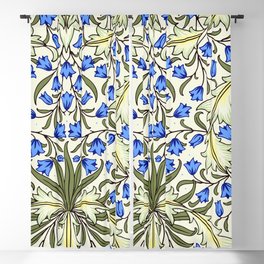  Modern William Morris Blue Floral Leaves Pattern  Blackout Curtain