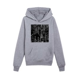 City Skyline, Black and white cityscape photography. Hong Kong Kids Pullover Hoodies