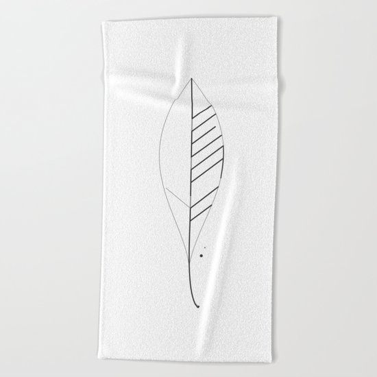 Leaf Minimal Typo Beach Towel