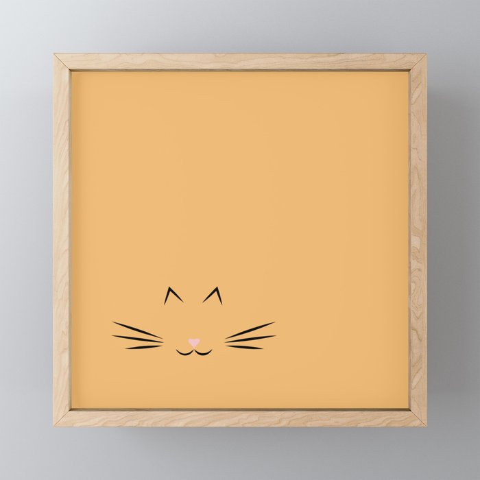 Feline Fine- Orange Framed Mini Art Print
