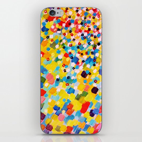 SWEPT AWAY 2 - Vibrant Colorful Rainbow Mango Yellow Waves Mermaid Splash Abstract Acrylic Painting iPhone & iPod Skin