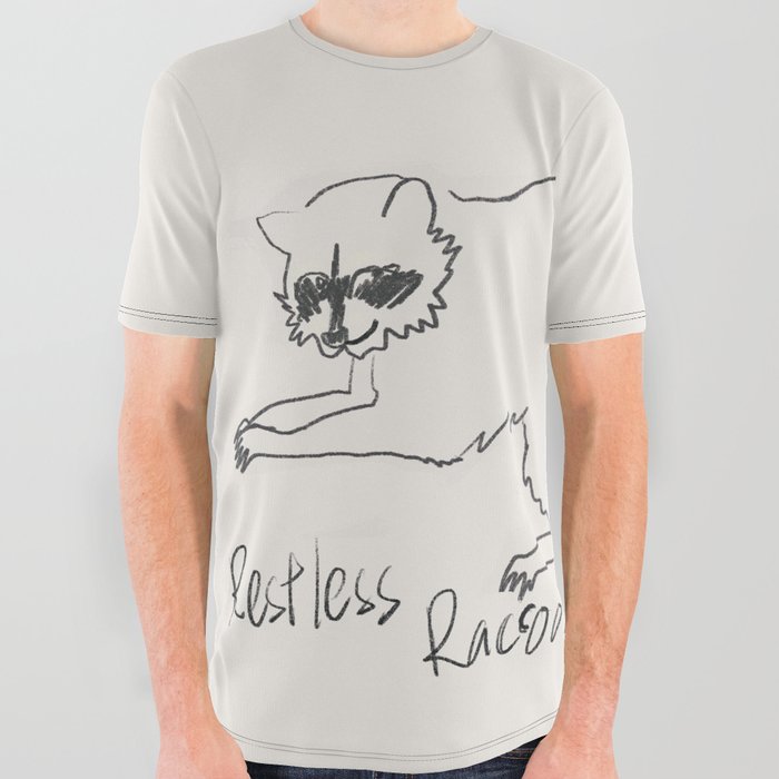 Restless raccoon All Over Graphic Tee