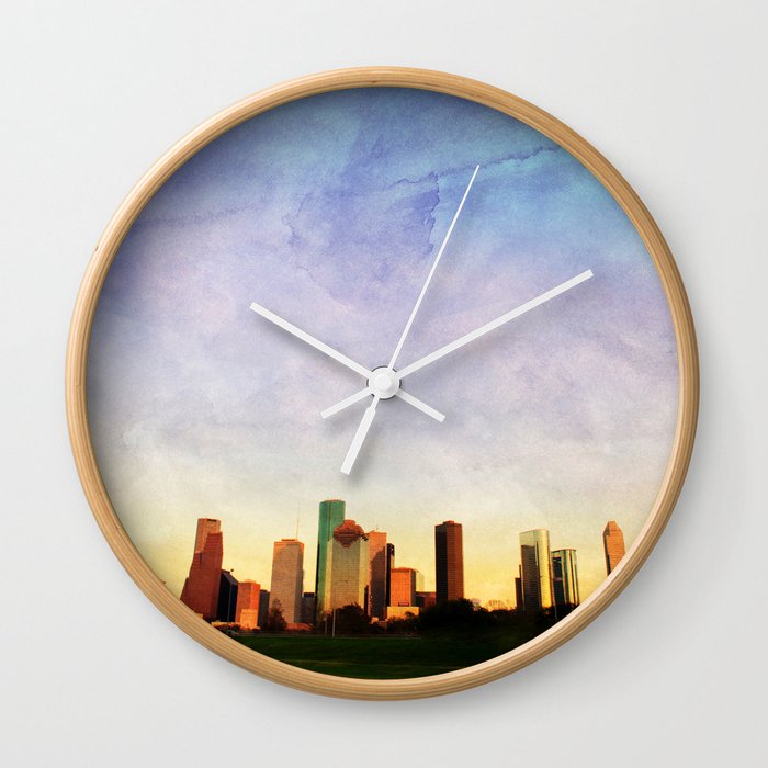 Houston Skyline Wall Clock