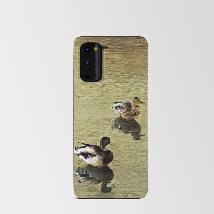 Mallard Ducks Couple Relaxing Golden River Android Card Case