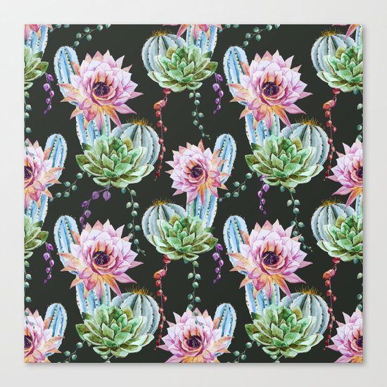 Cactus Pattern 09 Canvas Print