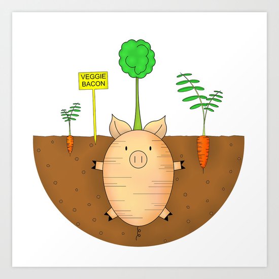 Veggie bacon Art Print