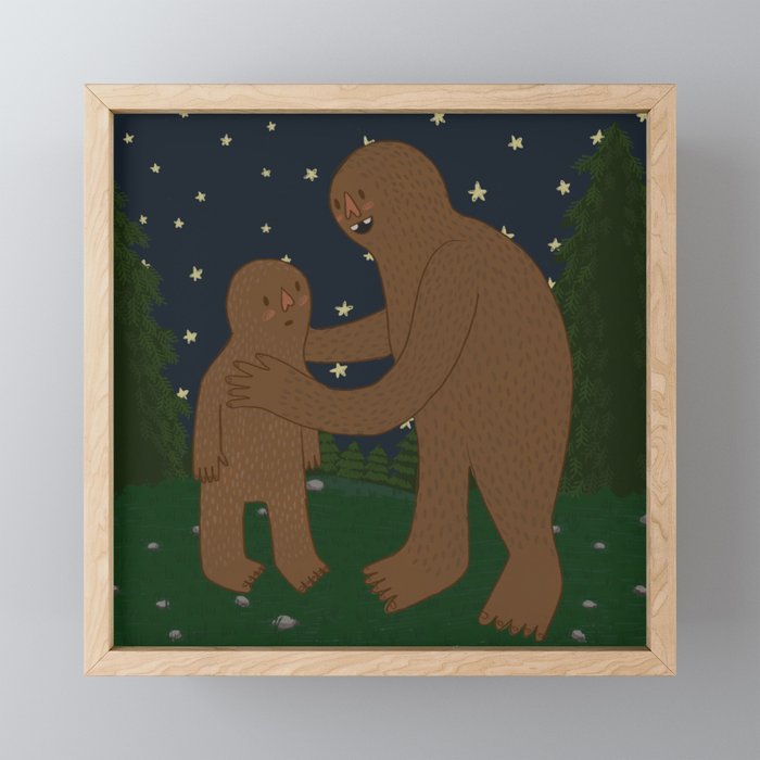 Bigfoot Bonding Framed Mini Art Print