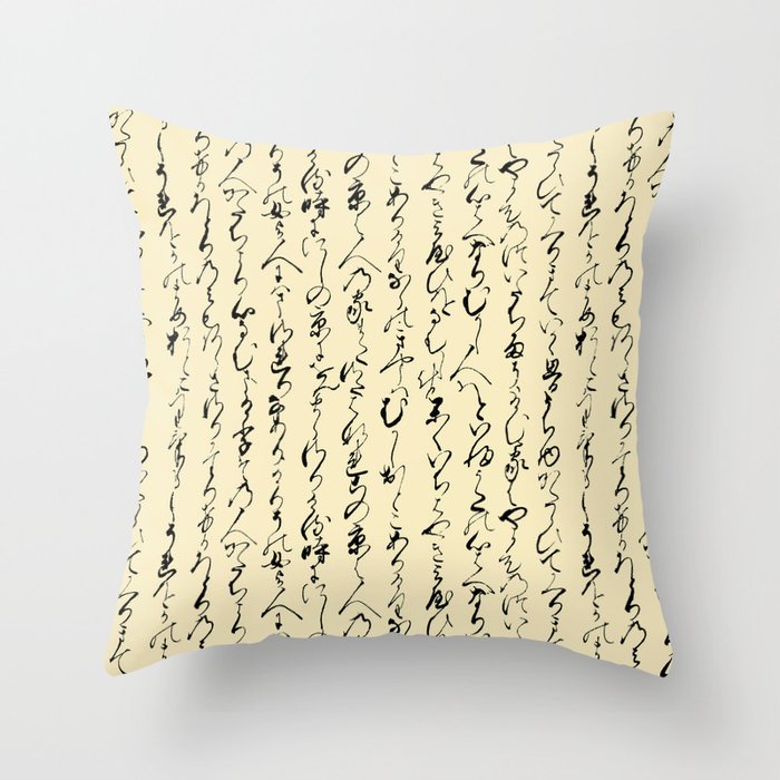 Throw pillows with outlet script writing