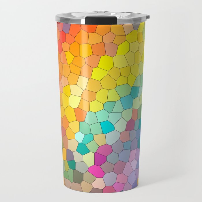 Colored Red Blue Pink Geometric Mosaic Background Travel Coffee Mug By Art By Jeshta 20 Oz Shefinds