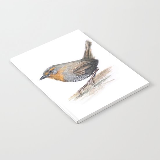 Chucao Bird Watercolor Animal Portrait Notebook