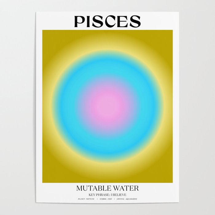 Pisces Gradient Print Poster