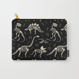 Dinosaur Fossils on Black Carry-All Pouch