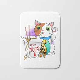 Send Noodz Bath Mat | Sendnudes, Funny, Cute, Raman, Luckycat, Cat, Sendnoodz, Digital, Graphicdesign, Noodles 