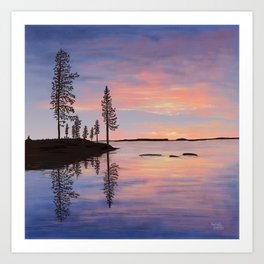 peacefull sunset - Lapland8Seasons Art Print
